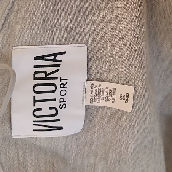 Victoria's Secret sz small oversized gray short sleeve athletic hoodie sheer - Picture 5 of 6